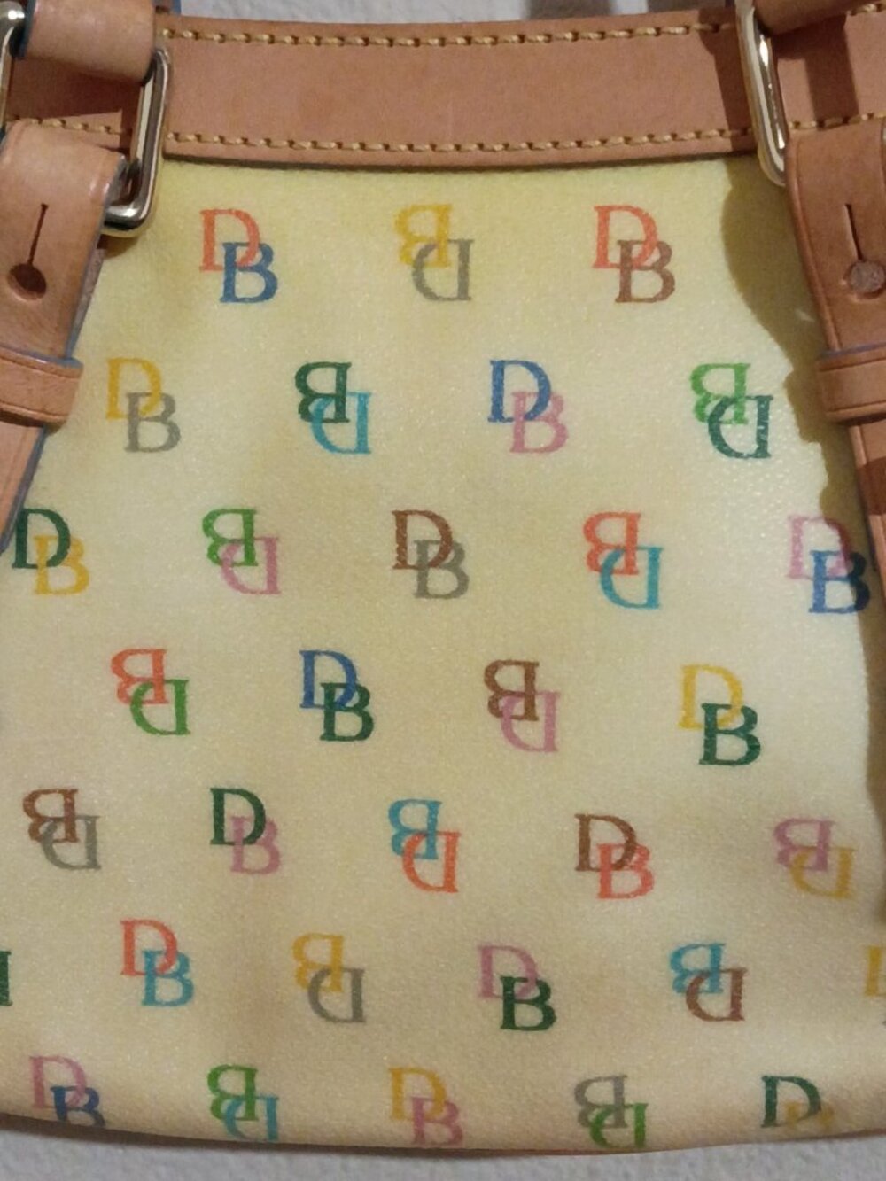 DOONEY & BOURKE Buckle Satchel IT BAG Handbag SIGNATURE RAINBOW MONOGRAM Purse - Picture 9 of 13